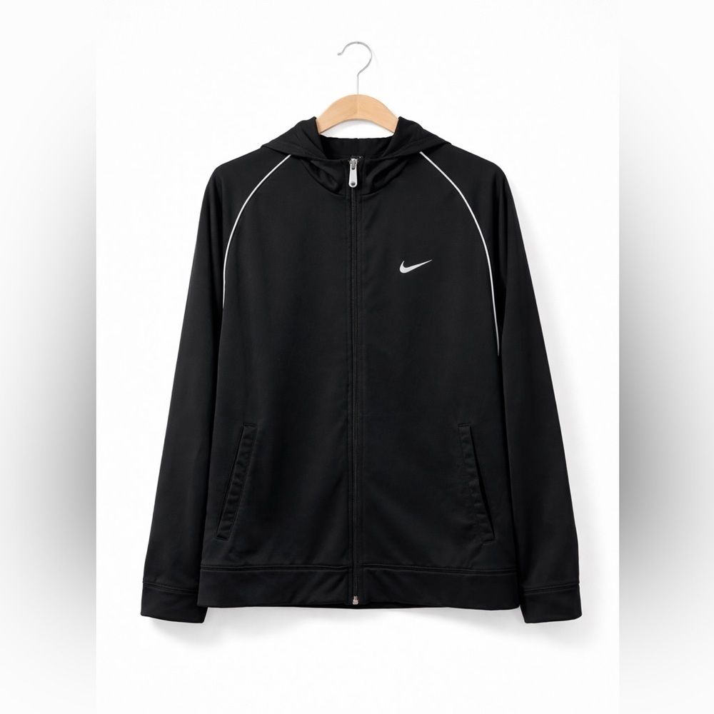 Nike Men's Black Zip-Up Hoodie, Size L
